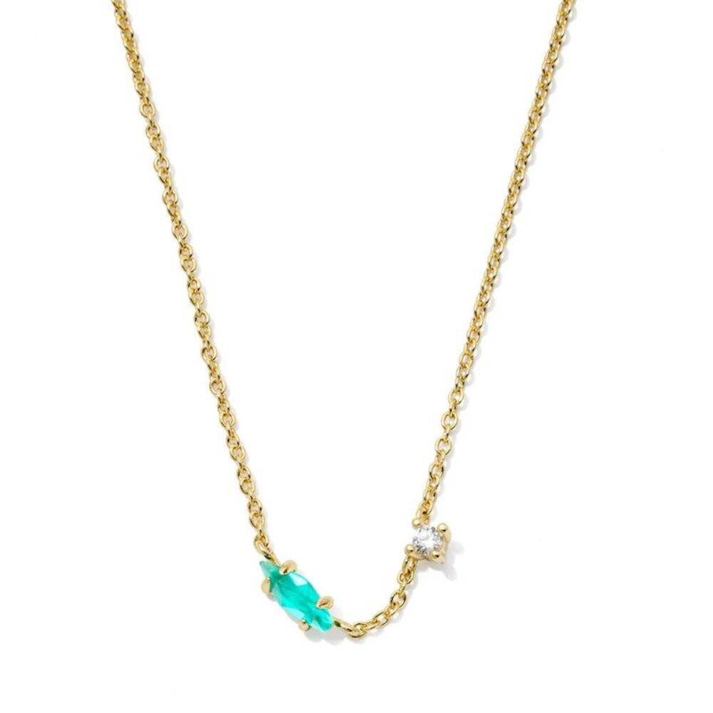 Kendra Scott -  Meredith Small Pendant Necklace - Pin Green